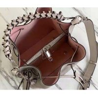 Louis Vuitton LV Unisex Muria Bucket Bag Snow White Mahina Perforated Calf Leather