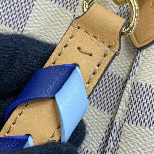 Louis Vuitton LV Unisex Néonoé MM Bucket Bag Blue Damier Azur Coated Canvas (14)