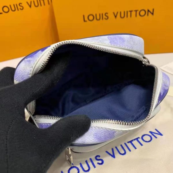 Louis Vuitton LV Unisex Outdoor Pouch Hickory Stripes Denim Cotton Canvas (1)