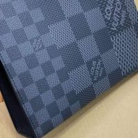 Louis Vuitton LV Unisex Pochette Voyage Gray Damier Graphite 3D Coated Canvas