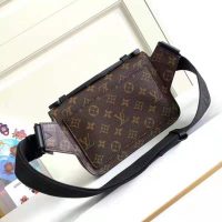 Louis Vuitton LV Unisex S Lock Sling Bag Monogram Macassar Coated Canvas Epi Leather