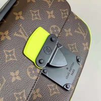 Louis Vuitton LV Unisex S Lock Sling Bag Monogram Macassar Coated Canvas Epi Leather