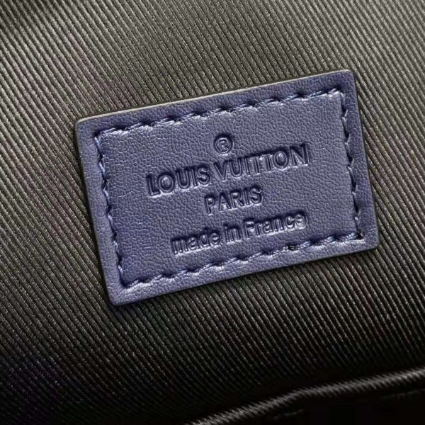 Louis Vuitton LV Unisex Sprinter Backpack Navy Blue Monogram Shadow Cowhide Leather (13)