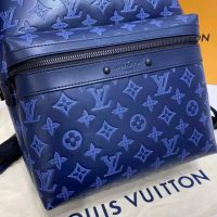 Louis Vuitton LV Unisex Sprinter Backpack Navy Blue Monogram Shadow Cowhide Leather