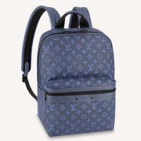 Louis Vuitton LV Unisex Sprinter Backpack Navy Blue Monogram Shadow Cowhide Leather