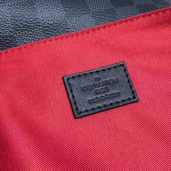 Louis Vuitton LV Unisex Utility Backpack Damier Graphite Coated Canvas Cowhide Leather (4)