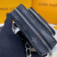 Louis Vuitton LV Women Outdoor Pouch Taigarama Noir Black Coated Canvas Cowhide Leather (2)