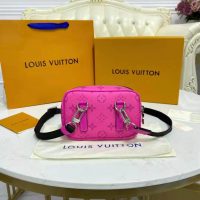 Louis Vuitton LV Women Outdoor Pouch Taigarama Pink Rose Coated Canvas Cowhide Leather