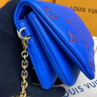 Louis Vuitton LV Women Pochette Coussin Blue Monogram Embossed Lambskin