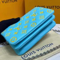 Louis Vuitton LV Women Pochette Coussin Green Monogram Embossed Lambskin