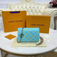 Louis Vuitton LV Women Pochette Coussin Green Monogram Embossed Lambskin