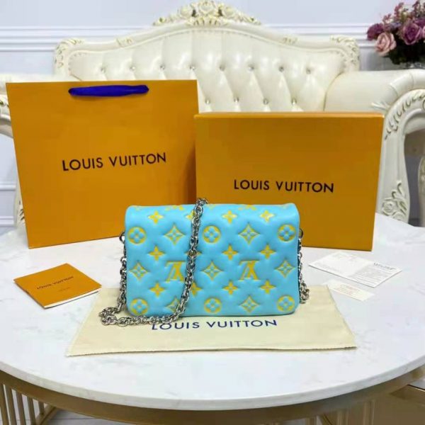 Louis Vuitton LV Women Pochette Coussin Green Monogram Embossed Lambskin (9)