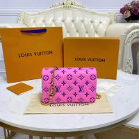 Louis Vuitton LV Women Pochette Coussin Pink Monogram Embossed Lambskin