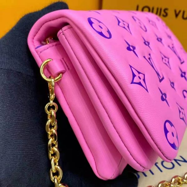 Louis Vuitton LV Women Pochette Coussin Pink Monogram Embossed Lambskin (14)