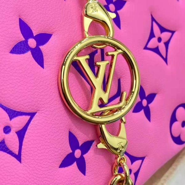 Louis Vuitton LV Women Pochette Coussin Pink Monogram Embossed Lambskin (16)