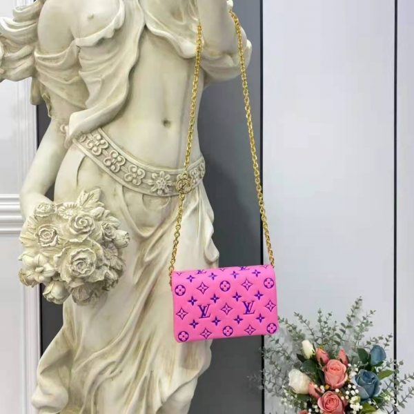 Louis Vuitton LV Women Pochette Coussin Pink Monogram Embossed Lambskin (3)