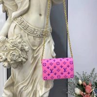 Louis Vuitton LV Women Pochette Coussin Pink Monogram Embossed Lambskin