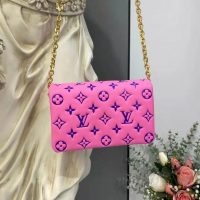Louis Vuitton LV Women Pochette Coussin Pink Monogram Embossed Lambskin