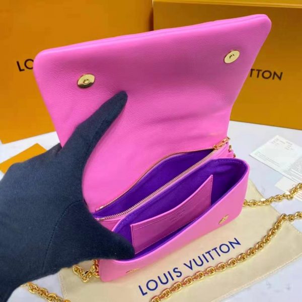 Louis Vuitton LV Women Pochette Coussin Pink Monogram Embossed Lambskin (9)
