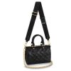 Louis Vuitton LV Women Speedy Bandoulière 22 Handbag Black Embossed Lambskin Leather