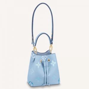 Louis Vuitton Unisex NéoNoé BB Bucket Bag Summer Blue Embossed Grained Cowhide Leather