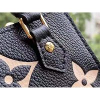 Louis Vuitton Unisex Petit Sac Plat Black Beige Monogram Empreinte Embossed Supple Grained Cowhide