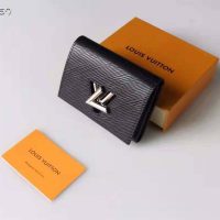 Louis Vuitton Unisex Twist Compact Wallet Black Epi Grained Cowhide Leather