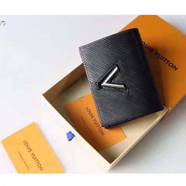 Louis Vuitton Unisex Twist Compact Wallet Black Epi Grained Cowhide Leather (4)