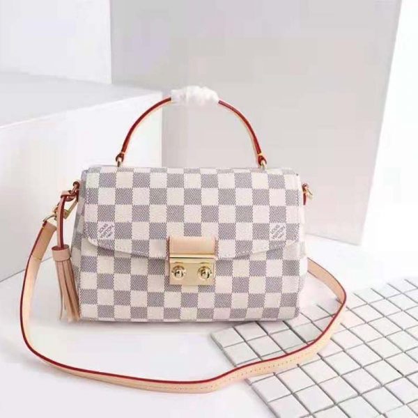 Louis Vuitton Women Croisette Damier Azur Coated Canvas Smooth Cowhide Leather (1)