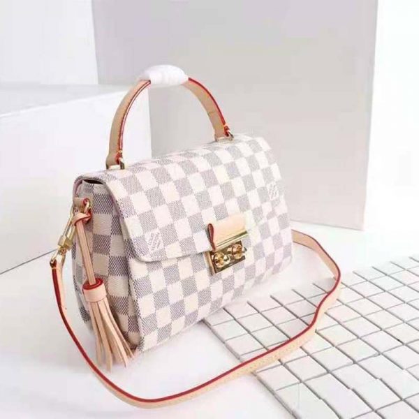 Louis Vuitton Women Croisette Damier Azur Coated Canvas Smooth Cowhide Leather (3)