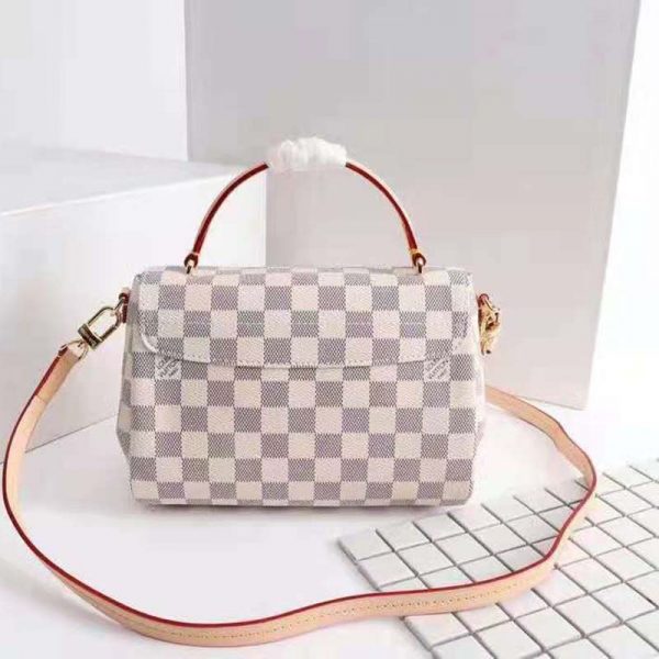 Louis Vuitton Women Croisette Damier Azur Coated Canvas Smooth Cowhide Leather (8)