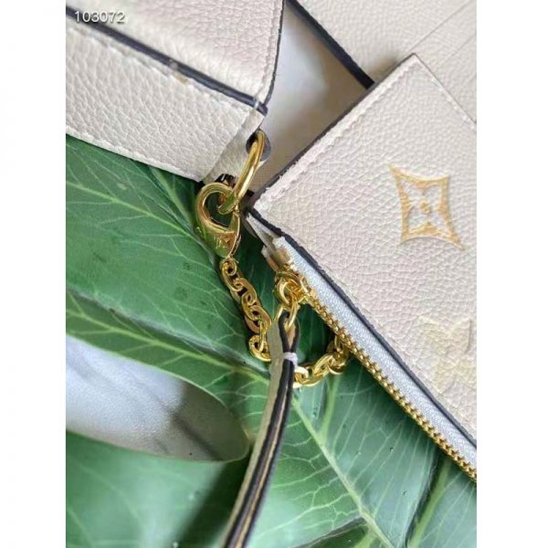 Louis Vuitton Women Félicie Pochette Cream Saffron Monogram Empreinte Embossed Supple Grained Cowhide (10)