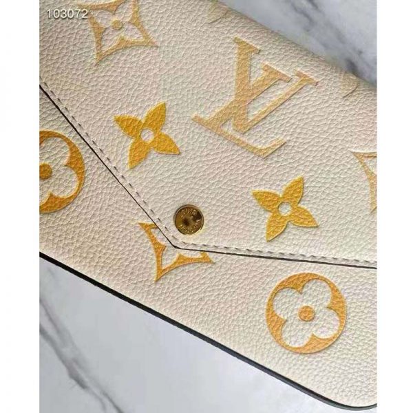 Louis Vuitton Women Félicie Pochette Cream Saffron Monogram Empreinte Embossed Supple Grained Cowhide (8)