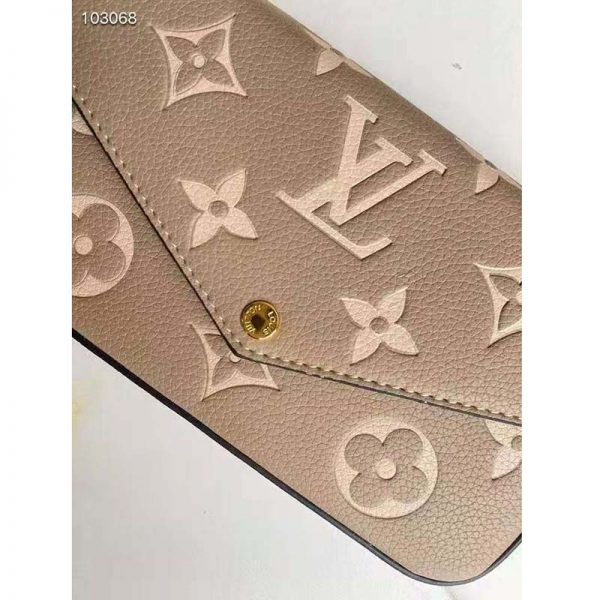 Louis Vuitton Women Félicie Pochette Grey Monogram Empreinte Embossed Supple Grained Cowhide (8)