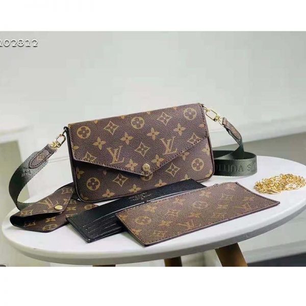 Louis Vuitton Women Félicie Strap & Go Félicie Pochette Khaki Green Monogram Coated Canvas (3)