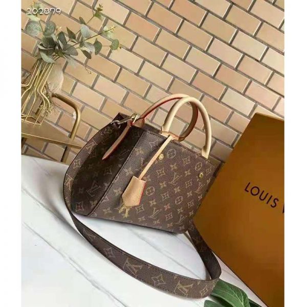 Louis Vuitton Women Montaigne BB Handbag Monogram Canvas Natural Cowhide Leather (3)