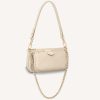 Louis Vuitton Women Multi Pochette Accessoires Cream Embossed Supple Grained Cowhide