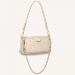 Louis Vuitton Women Multi Pochette Accessoires Cream Embossed Supple Grained Cowhide