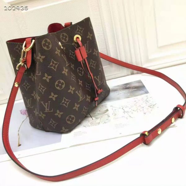 Louis Vuitton Women NéoNoé Bucket Bag Coquelicot Red Monogram Coated Canvas (4)