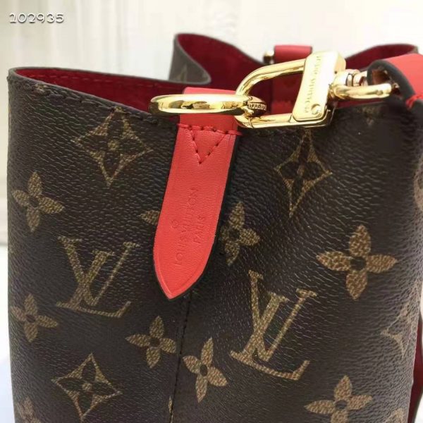 Louis Vuitton Women NéoNoé Bucket Bag Coquelicot Red Monogram Coated Canvas (7)