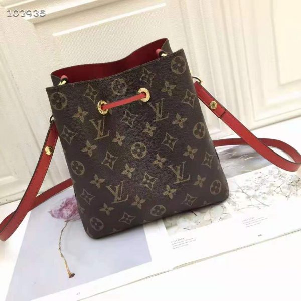 Louis Vuitton Women NéoNoé Bucket Bag Coquelicot Red Monogram Coated Canvas (8)