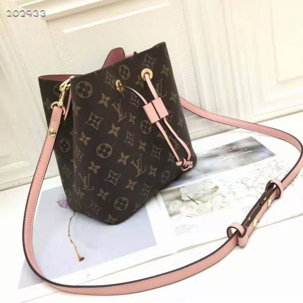 Louis Vuitton Women NéoNoé Bucket Bag Rose Poudré Pink Monogram Coated Canvas (4)