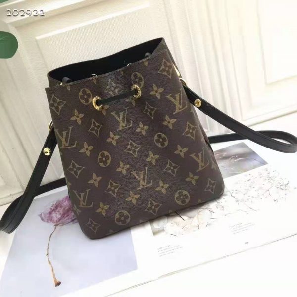 Louis Vuitton Women NéoNoé MM Bucket Bag Black Monogram Coated Canvas (10)