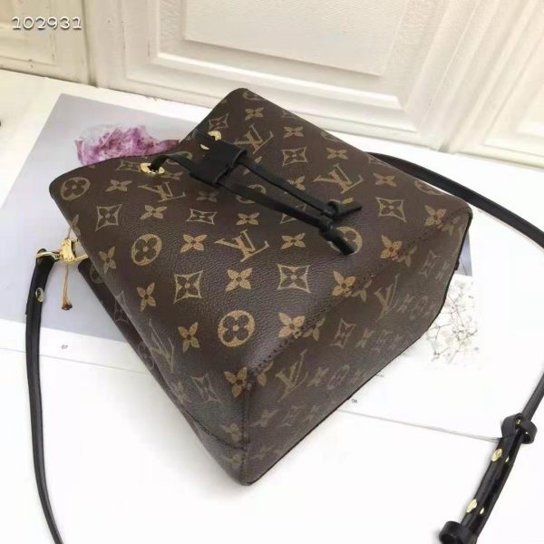 Louis Vuitton Women NéoNoé MM Bucket Bag Black Monogram Coated Canvas (11)