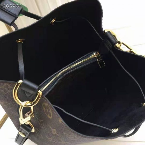 Louis Vuitton Women NéoNoé MM Bucket Bag Black Monogram Coated Canvas (13)