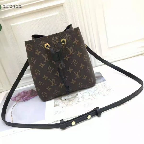 Louis Vuitton Women NéoNoé MM Bucket Bag Black Monogram Coated Canvas (5)