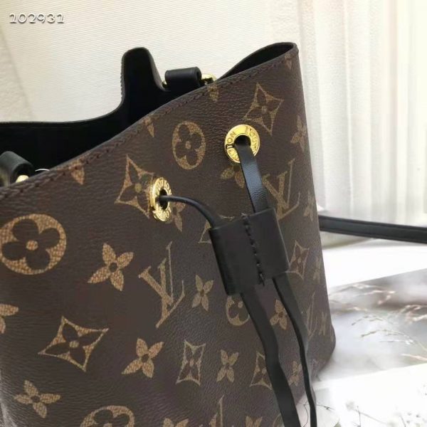 Louis Vuitton Women NéoNoé MM Bucket Bag Black Monogram Coated Canvas (7)