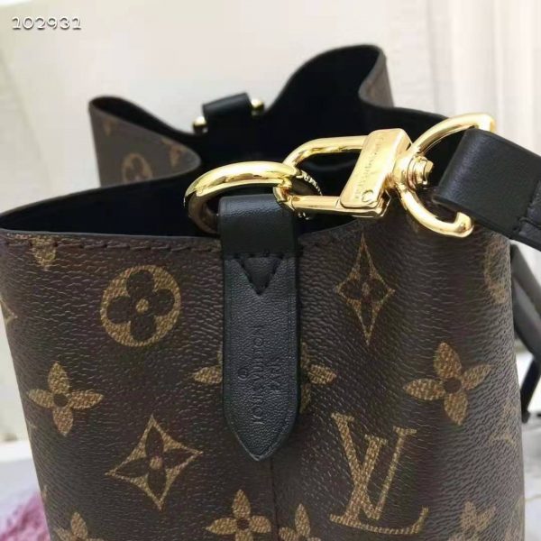 Louis Vuitton Women NéoNoé MM Bucket Bag Black Monogram Coated Canvas (9)