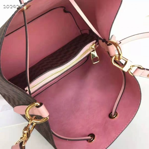 Louis Vuitton Women NéoNoé MM Bucket Bag Venus Pink Damier Ebène Coated Canvas (5)