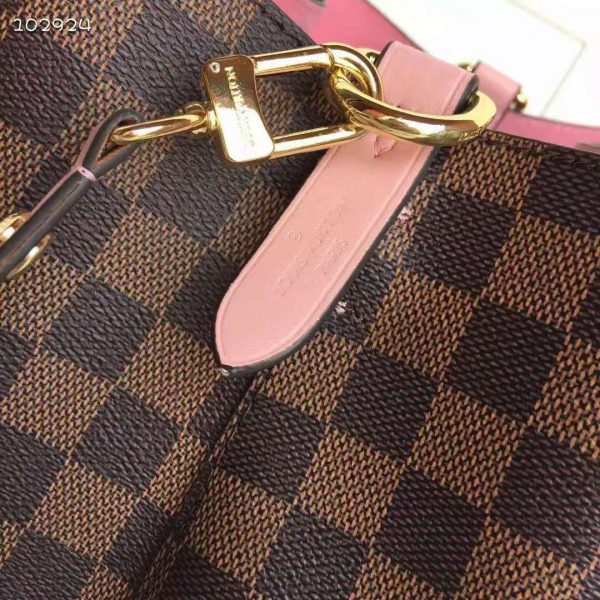 Louis Vuitton Women NéoNoé MM Bucket Bag Venus Pink Damier Ebène Coated Canvas (7)